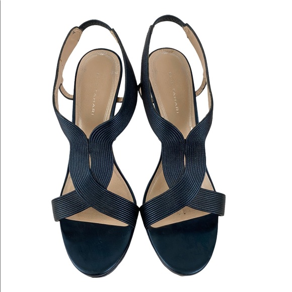 ELIE TAHARI Cleopatra Platform Heels Blue - Picture 2 of 5